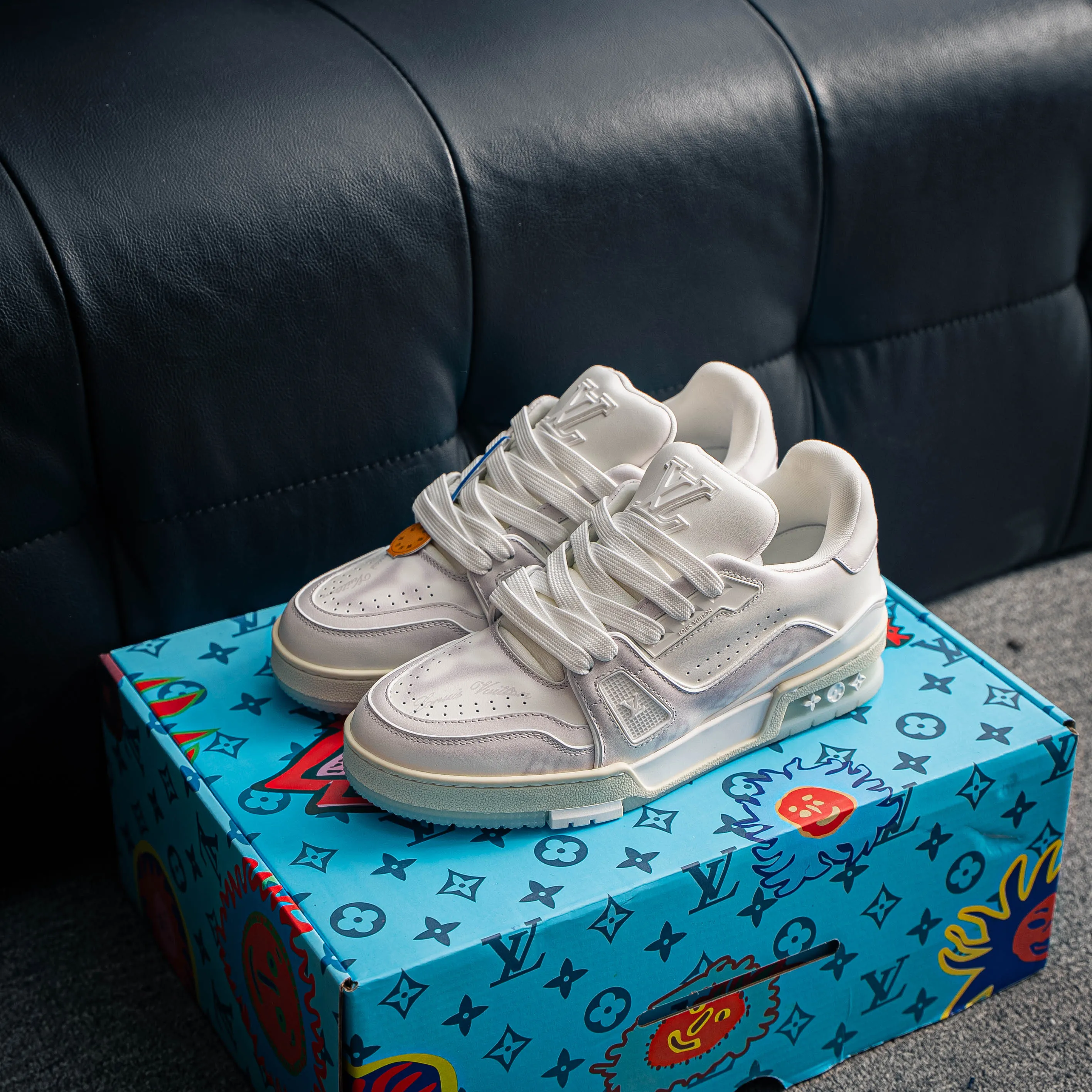 【YS 】 Louis Vuitton LV Trainer Blue ✦ ， ✦ White ， ✦ Lace-Up ，